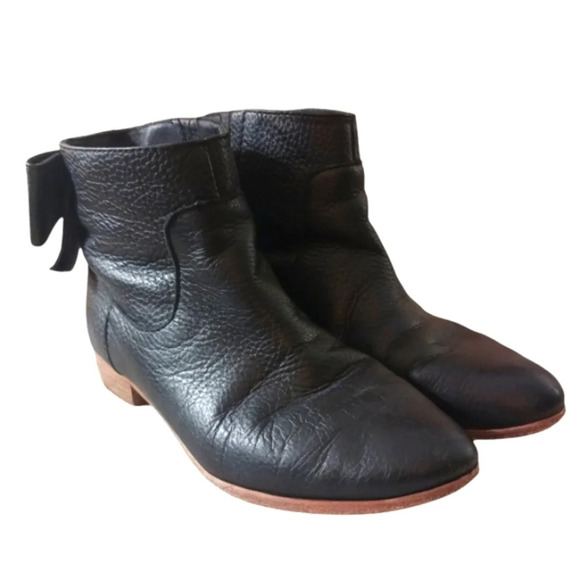Kate Spade Black Leather Booties with Bows size 7.5 - Picture 11 of 11